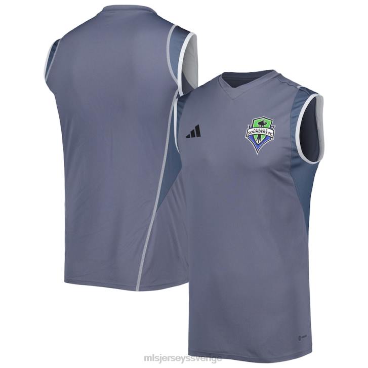 män seattle sounders fc adidas grå 2023 on-field ärmlös träningströja jersey MLS Jerseys JF0H384